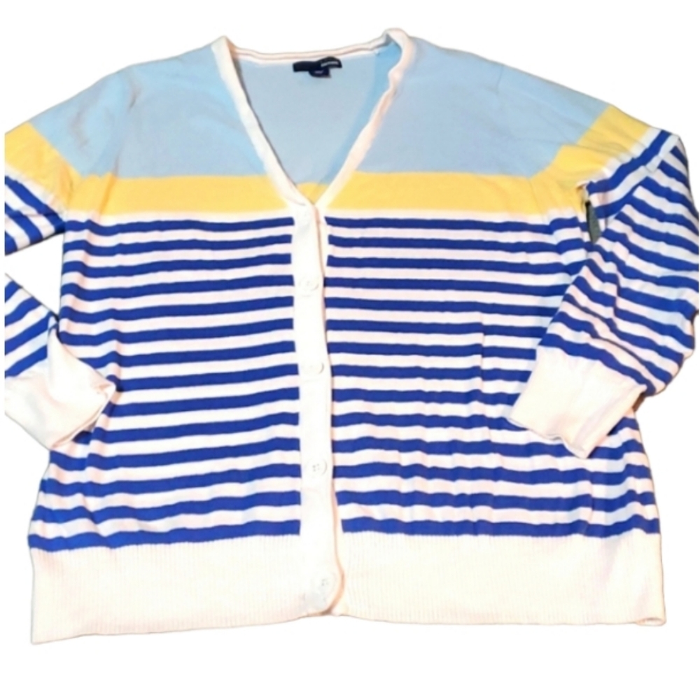 Xl basic editions striped cardigan